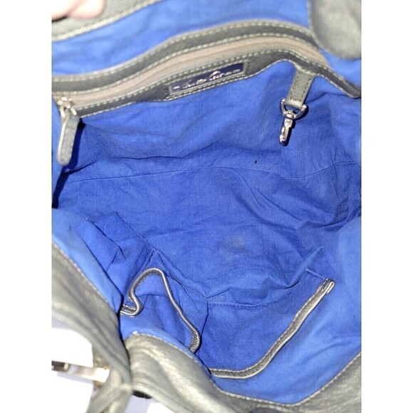 KENNETH Cole Leather Off The Cuff Satchel Bag Grey Pewter - Picture 11 of 11